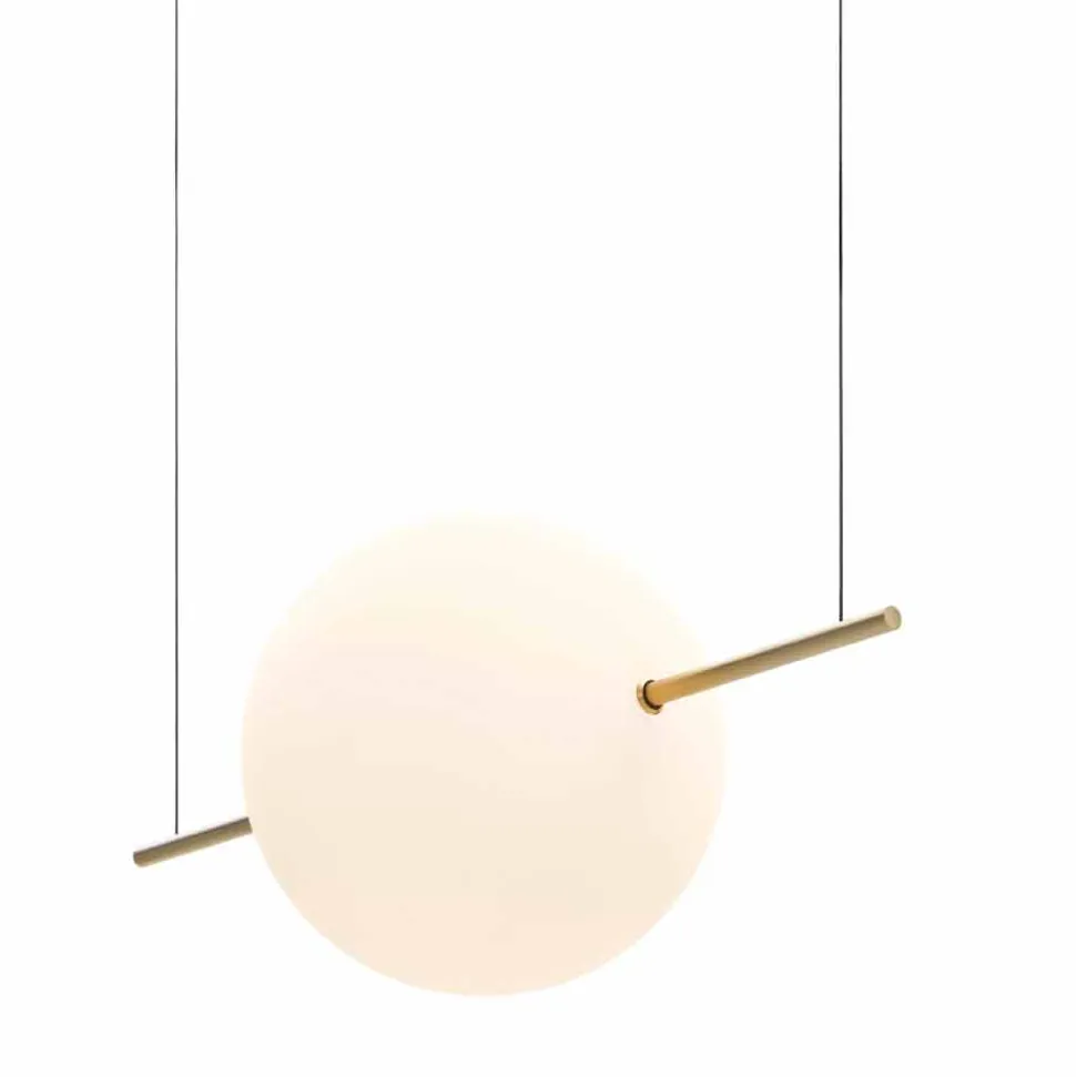 Sospensione Design in Vetro e Ottone con Luce LED, 3 Misure - Alma by Il Fanale
