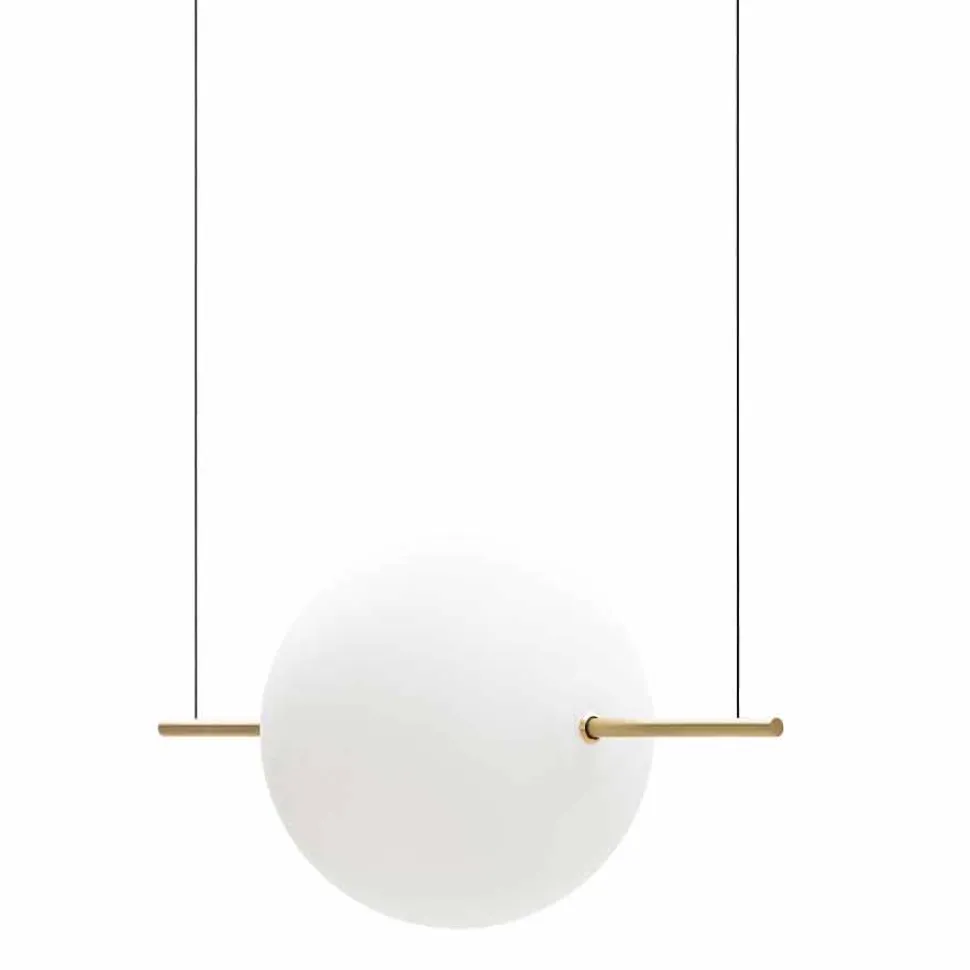 Sospensione Design in Vetro e Ottone con Luce LED, 3 Misure - Alma by Il Fanale