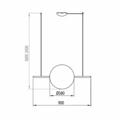 Sospensione Design in Vetro e Ottone con Luce LED, 3 Misure - Alma by Il Fanale
