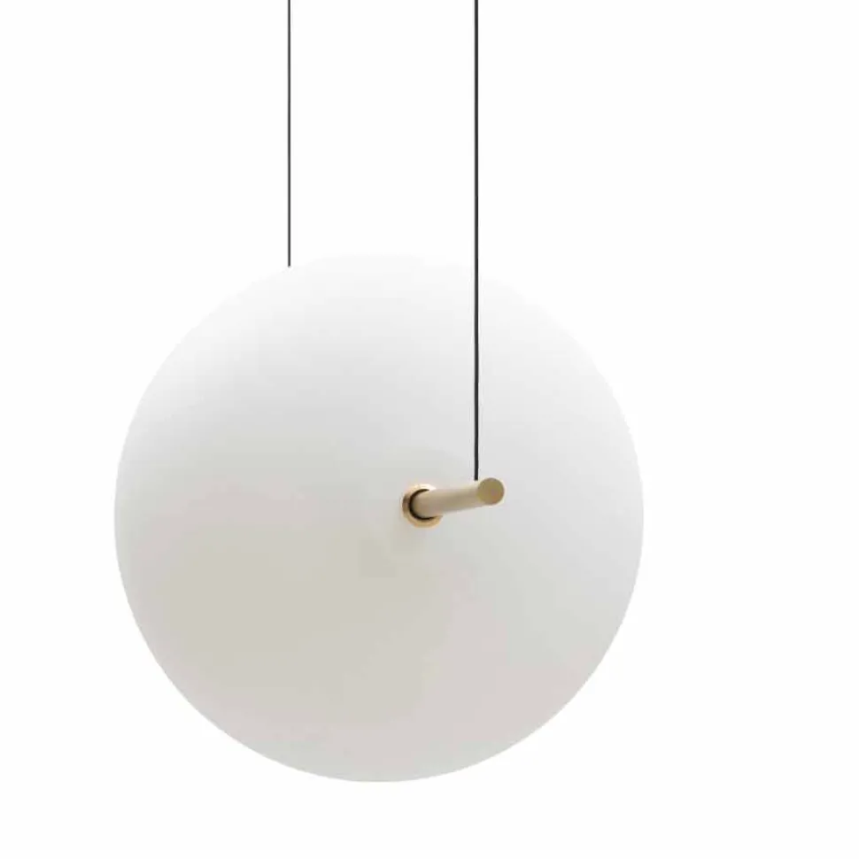 Sospensione Design in Vetro e Ottone con Luce LED, 3 Misure - Alma by Il Fanale