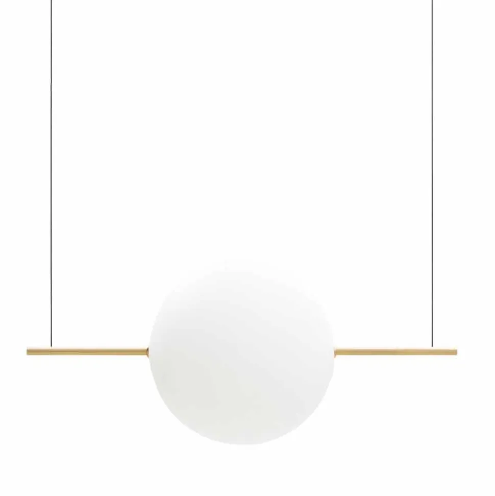 Sospensione Design in Vetro e Ottone con Luce LED, 3 Misure - Alma by Il Fanale