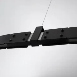 Sospensione di Design Ovale in Alluminio Nero con Sfere e Faretti - Esodo