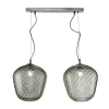 Sospensione Due Lumi con Barra Lineare in Vetro e Metallo Made in Italy - Elisia