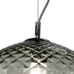 Sospensione Due Lumi con Barra Lineare in Vetro e Metallo Made in Italy - Elisia
