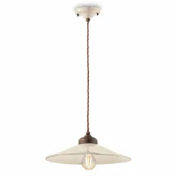 Sospensione in ceramica colorata e ottone anticato Maya Ferroluce