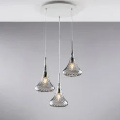 Sospensione in Ferro con Vetri Pyrex Made in Italy - Corinto