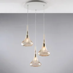 Sospensione in Ferro con Vetri Pyrex Made in Italy - Corinto