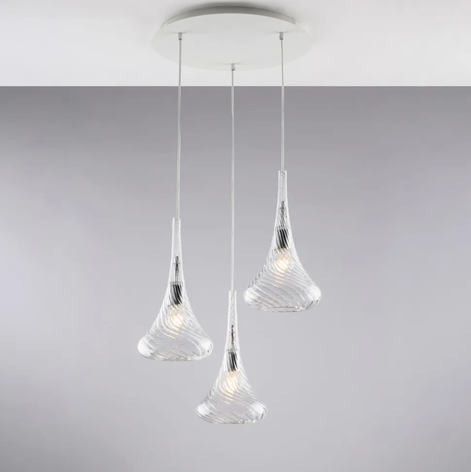 Sospensione in Ferro con Vetri Pyrex Made in Italy - Corinto