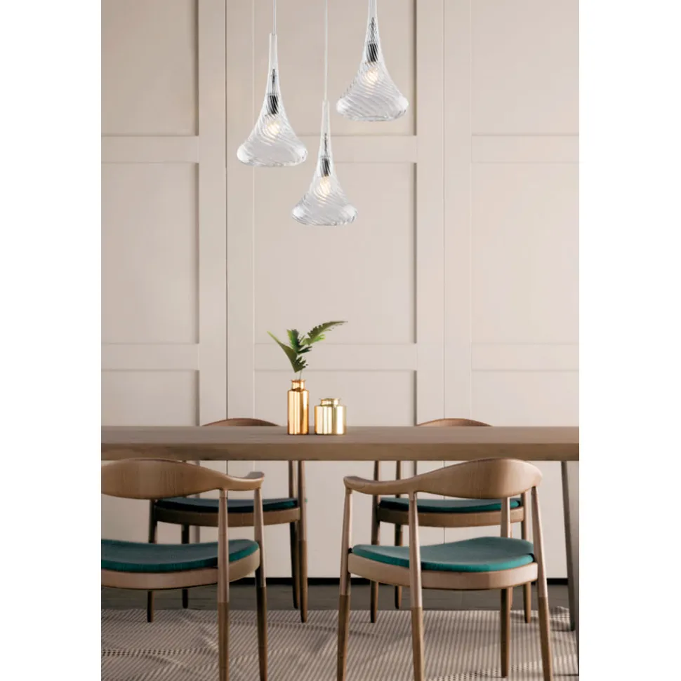 Sospensione in Ferro con Vetri Pyrex Made in Italy - Corinto
