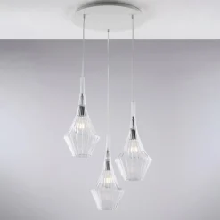 Sospensione in Ferro con Vetri Pyrex Made in Italy - Olimpo
