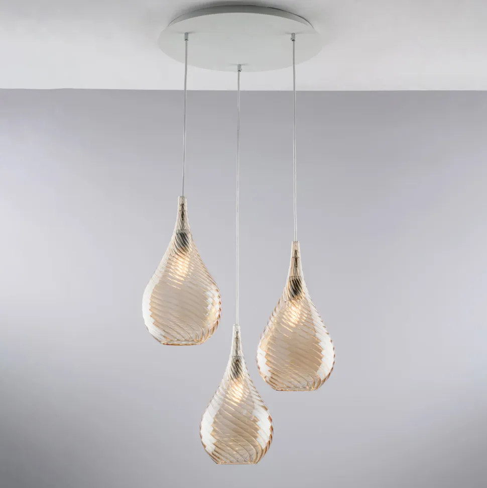 Sospensione in Ferro con Vetri Pyrex Made in Italy - Amazonia