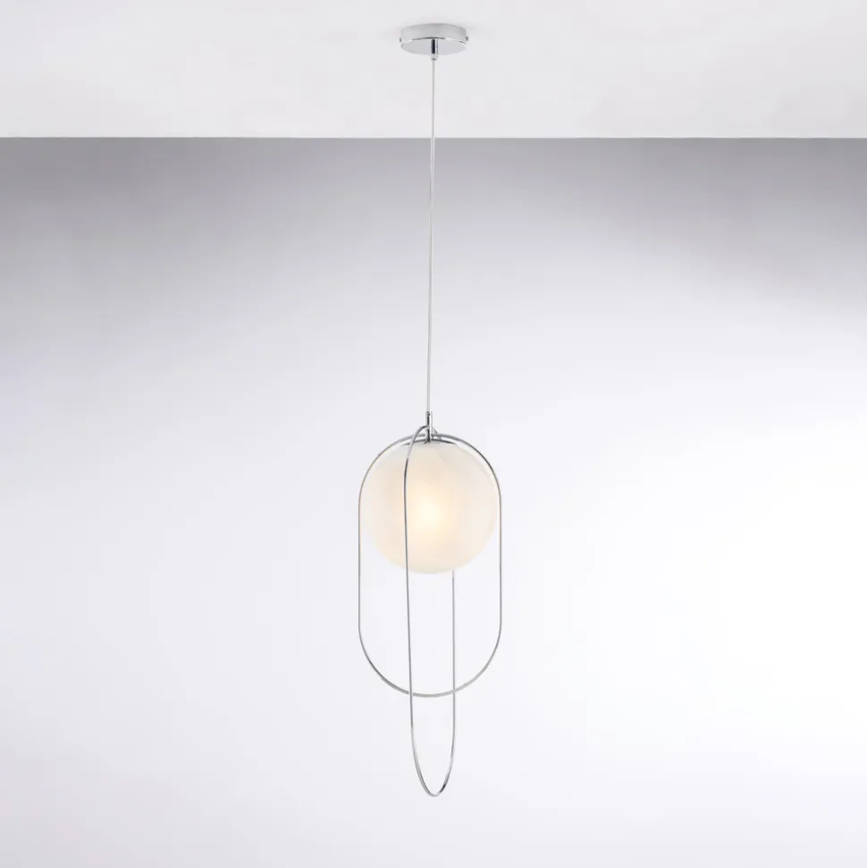 Sospensione in Ferro Cromato con Sfera Made in Italy - Oslo