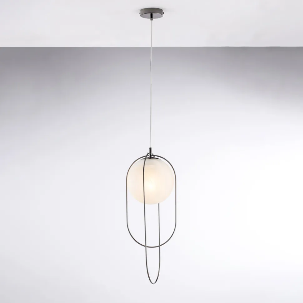 Sospensione in Ferro Cromato con Sfera Made in Italy - Oslo