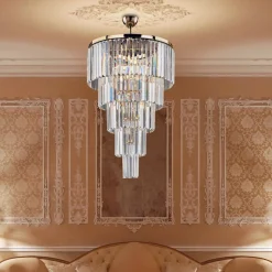 Sospensione in Ferro Dorato con Strass Made in Italy - Vienna
