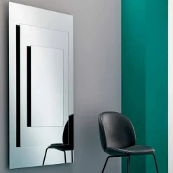 Specchiera a Muro a Tre Strati e Struttura Nera Design Italiano - Plaudio