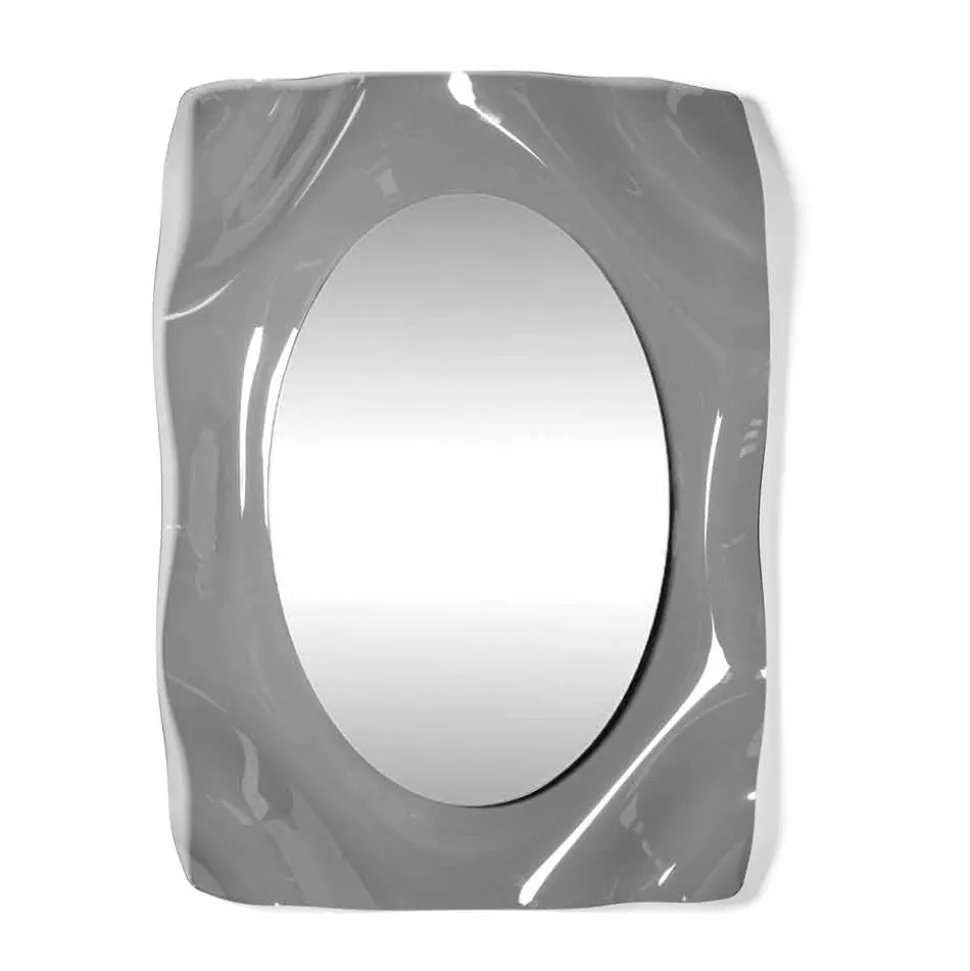 Specchiera a muro design moderno fumé Diva, made in Italy