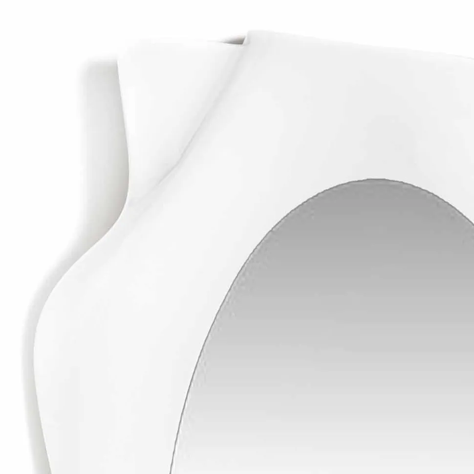 Specchiera a muro design moderno bianco latte Diva, made in Italy