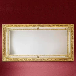 Specchiera a parete in legno rettangolare fatta in Italia Raffaello