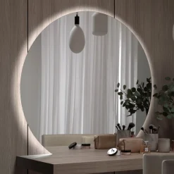 Specchiera con Retroilluminazione Led Solo sul Lato Circolare Made in Italy - Make