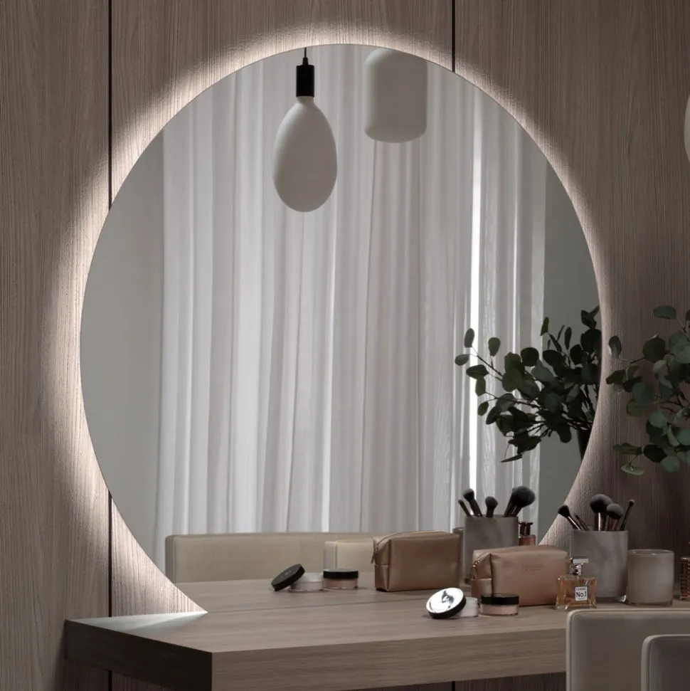 Specchiera con Retroilluminazione Led Solo sul Lato Circolare Made in Italy - Make