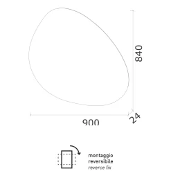 Specchiera con Retroilluminazione Led Reversibile Made in Italy - Talk