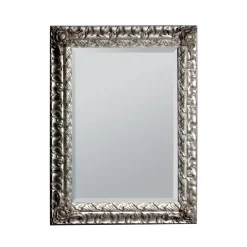 Specchiera con Specchio Molato e Cornice in Foglia Argento Made in Italy - Roua