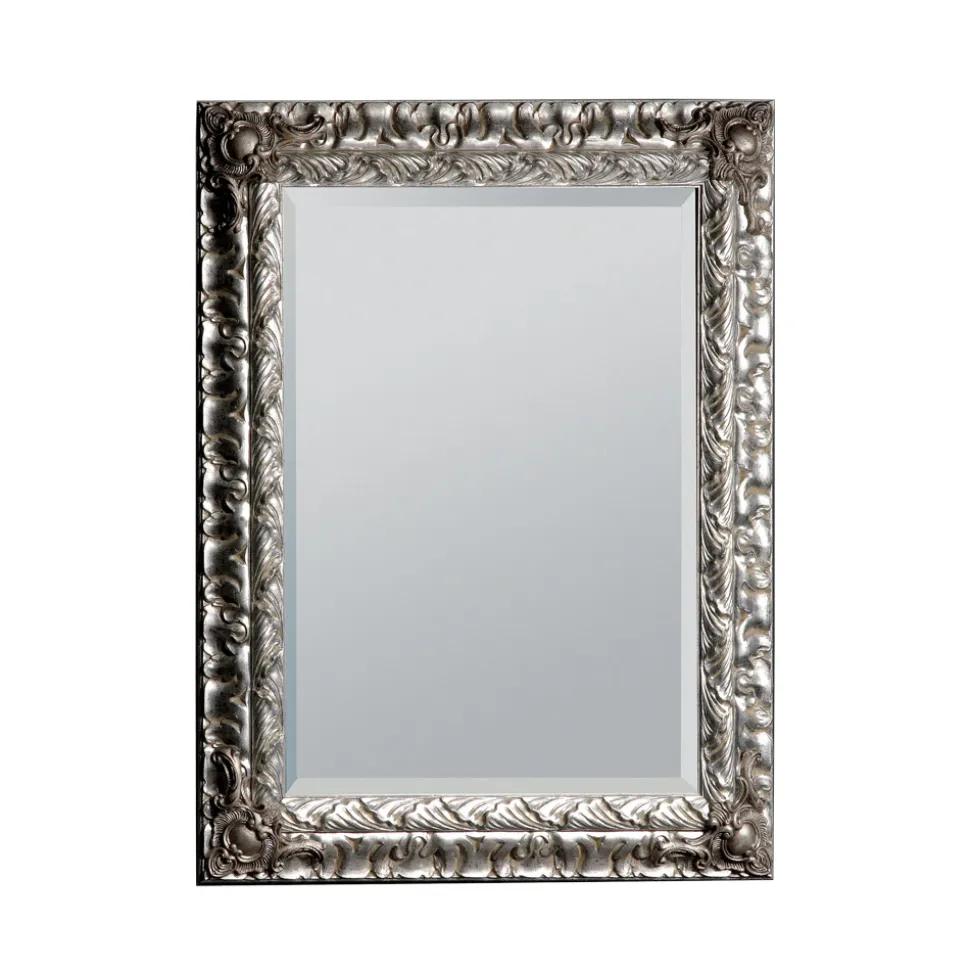 Specchiera con Specchio Molato e Cornice in Foglia Argento Made in Italy - Roua
