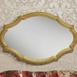 Specchiera da muro argento o oro moderna in legno made in Italy Davide
