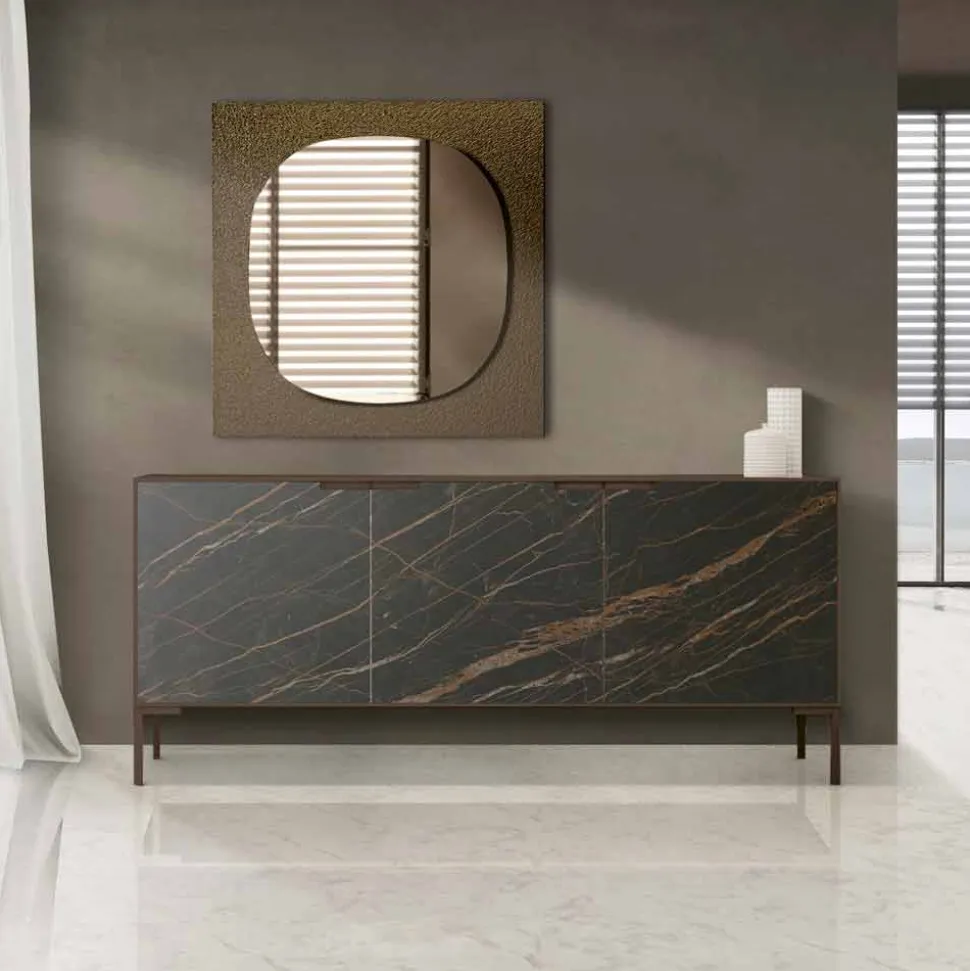 Specchiera da Parete con Cornice in Vetro Forgiato Made in Italy - Maverick