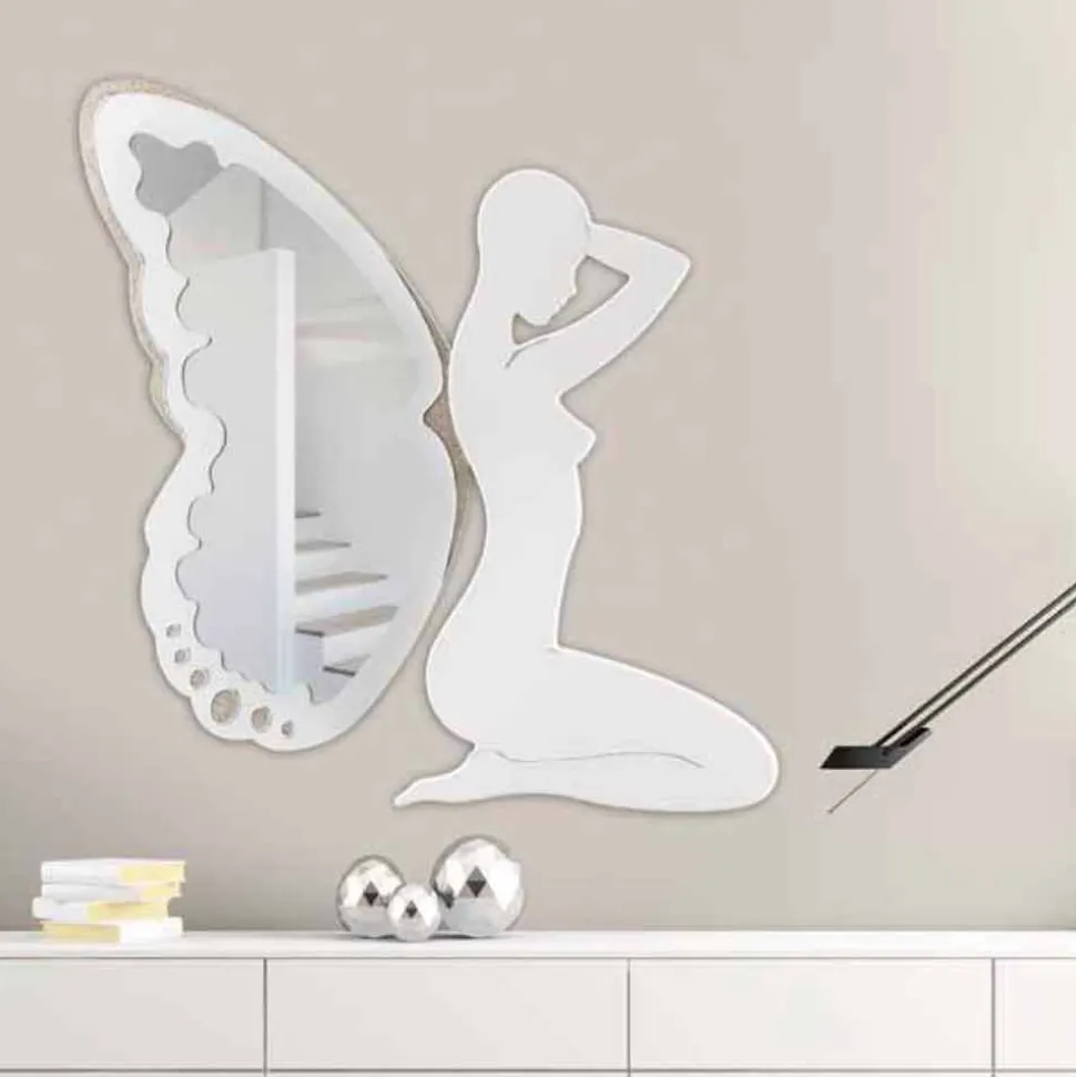Specchiera da parete di design Trilli Bianca by Viadurini Decor, made in Italy