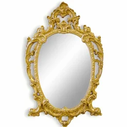 Specchiera da parete in legno ovale fatta a mano in Italia Roberto