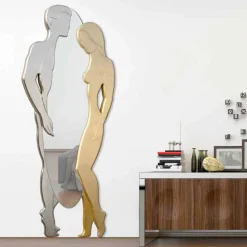 Specchiera da parete in Mdf design moderno Man&Woman sagomata a mano
