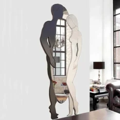 Specchiera da parete in Mdf design moderno Man&Woman sagomata a mano