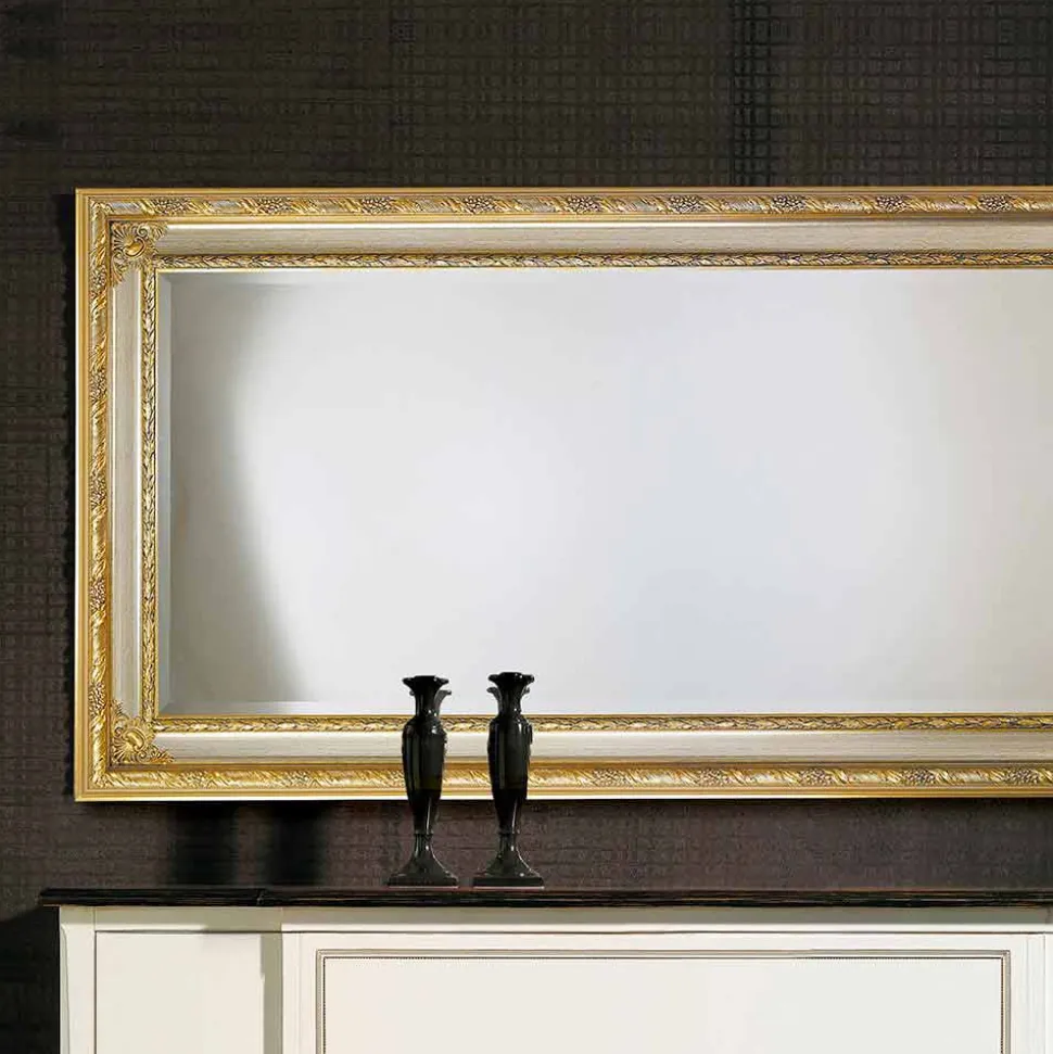 Specchiera da parete moderna in legno di ayous fatta in Italia Armando