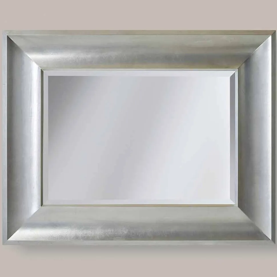 Specchiera da parete oro,argento in legno di ayous made Italy Silvio