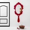 Specchiera da parete rossa con cornice decorata Neve made in Italia