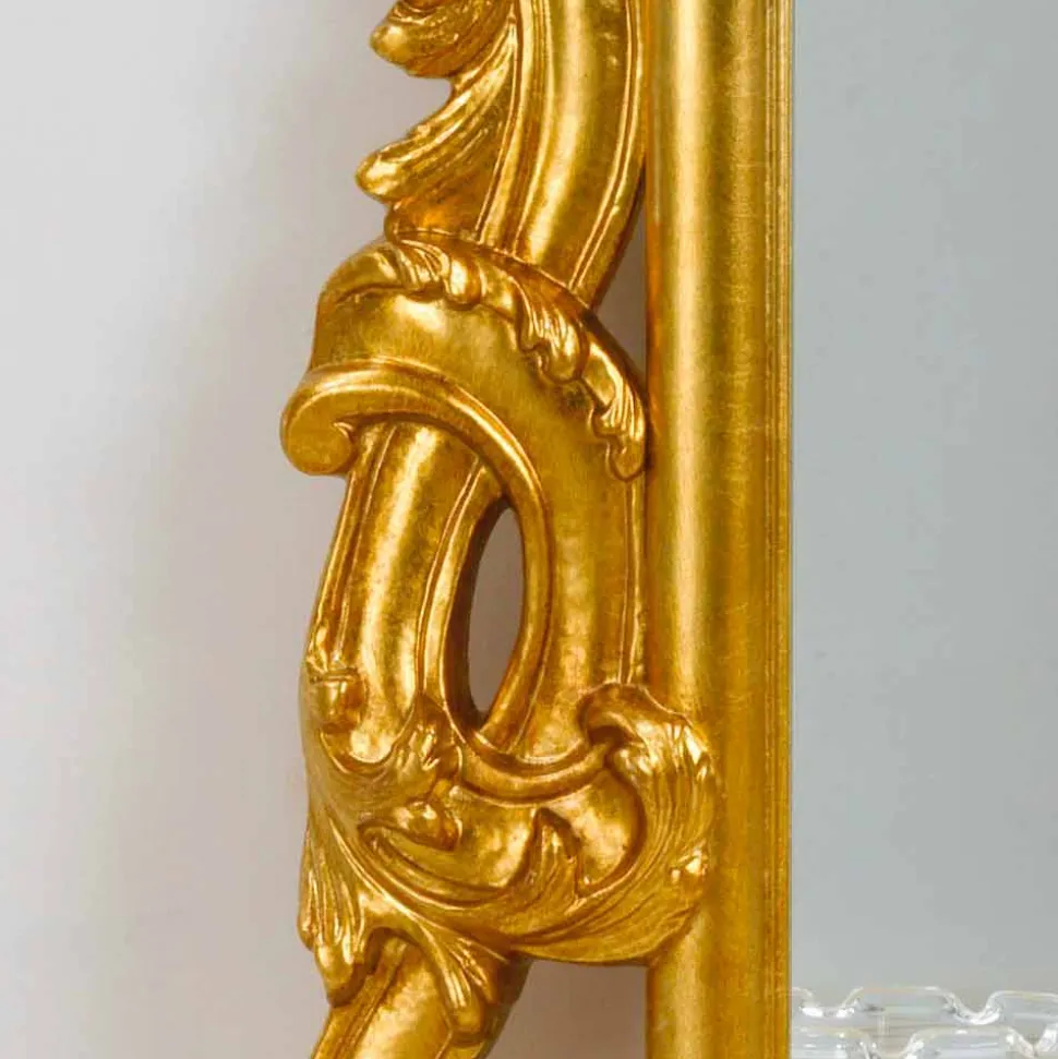 Specchiera da terra / muro design classico, finitura foglia oro Guerin