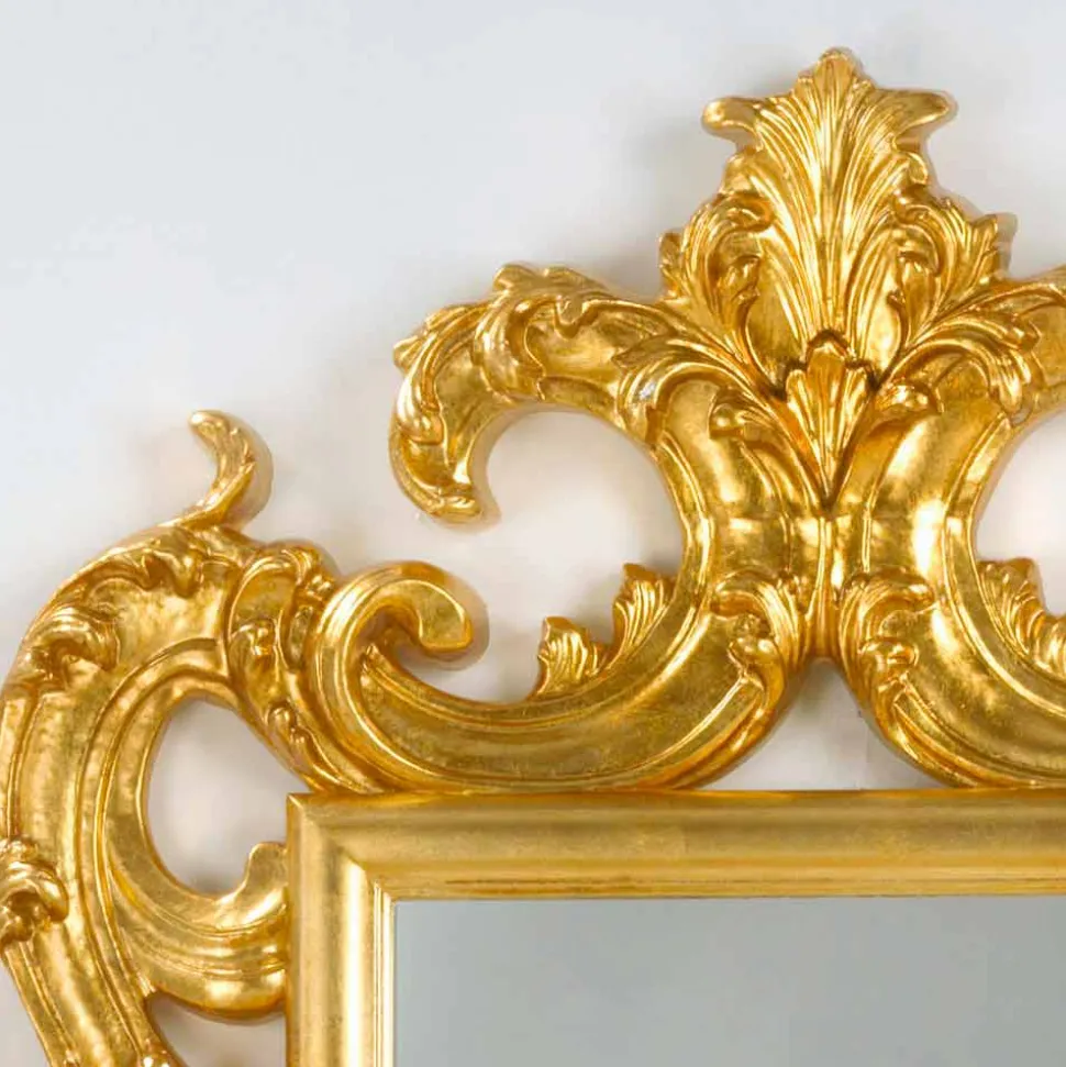 Specchiera da terra / muro design classico, finitura foglia oro Guerin