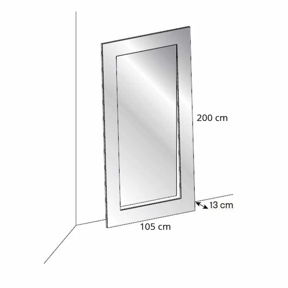Specchiera da Terra Rettangolare di Design Moderno Made in Italy - Salamina