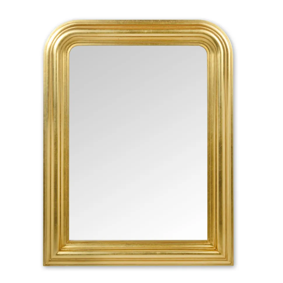 Specchiera in Legno Decorata a Mano in Foglia Oro Made in Italy - Navona