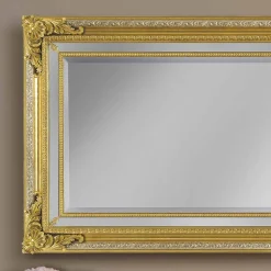 Specchiera moderna legno ayous da parete a mano fatta in Italia Carlo