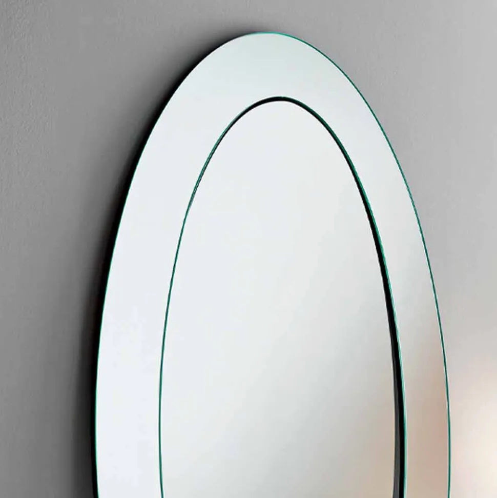 Specchiera Ovale da Terra Moderna con Cornice Inclinata Made in Italy – Salamina