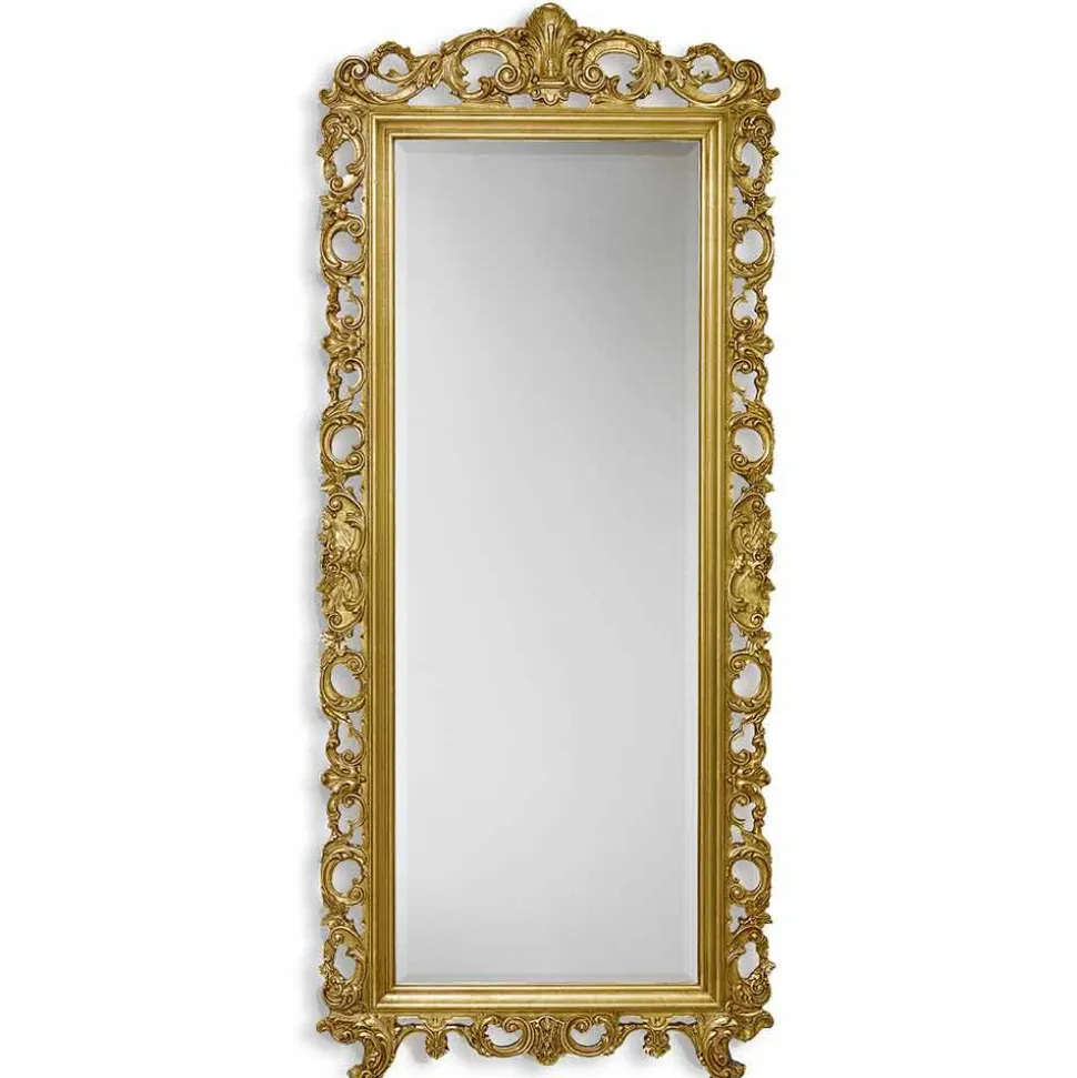 Specchiera parete legno ayous a mano oro,argento in Italia Francesco