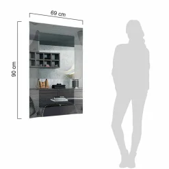 Specchiera Rettangolare di Design con Cornice in Vetro Made in Italy - Eclisse
