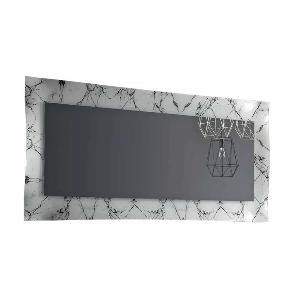Specchiera Rettangolare di Design con Cornice in Vetro Made in Italy - Eclisse