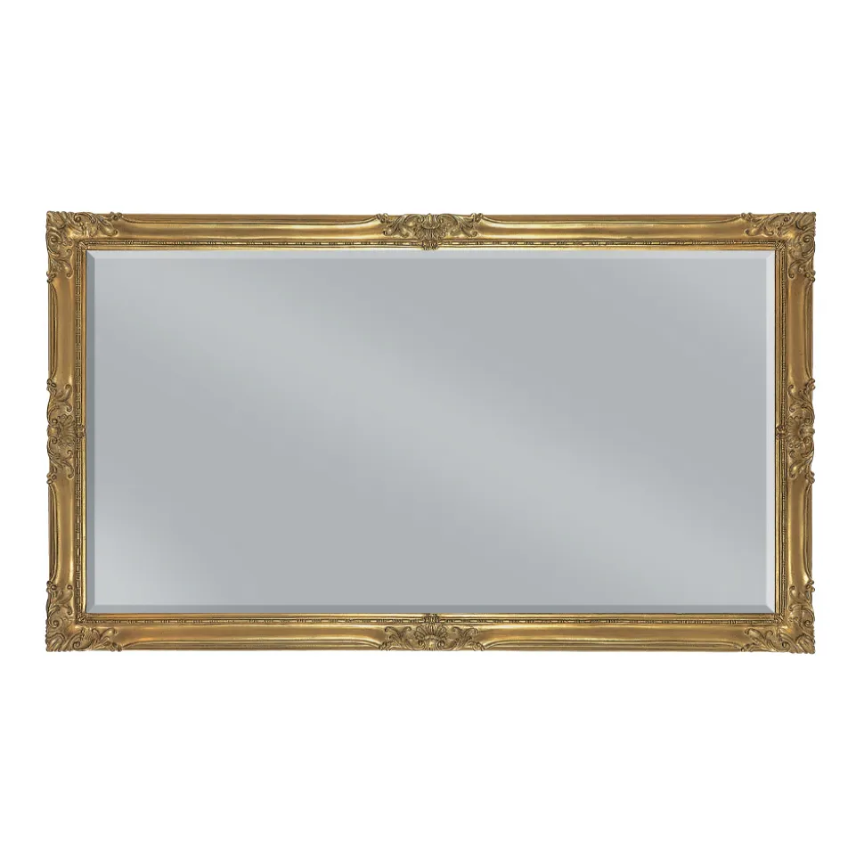Specchiera Rettangolare in Foglia Oro con Specchio Molato Made in Italy - Pele