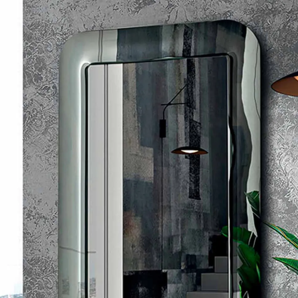 Specchiera Rettangolare Lunga con Cornice Effetto Cristallo Made in Italy - Loop