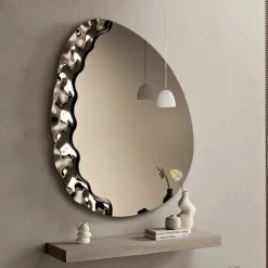 Specchiera Sagomata con Inserto in Vetro Mosso Made in Italy - Amata