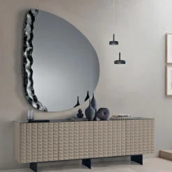 Specchiera Sagomata con Inserto in Vetro Mosso Made in Italy - Amata
