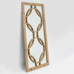 Specchiera 156x83 cm in Legno di Pino Naturale Invecchiato - Agosta